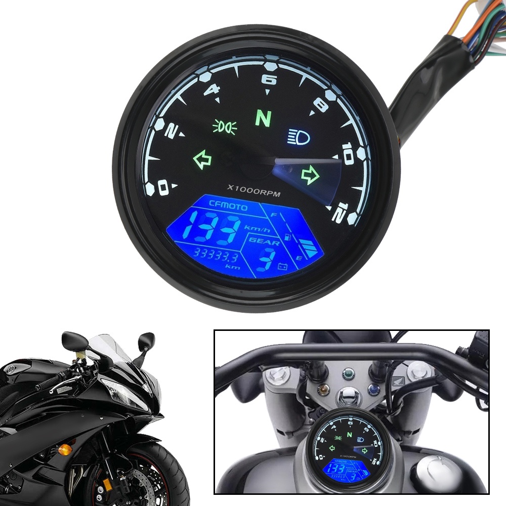 Đồng hồ đo tốc độ xe máy kỹ thuật số đa năng có đèn LED