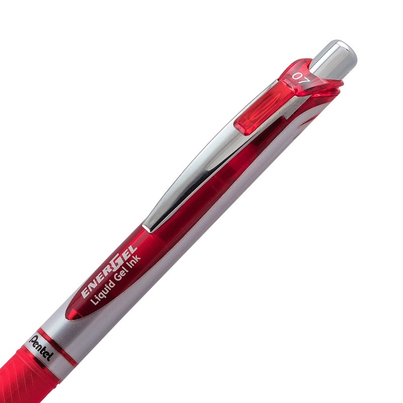 Bút Bi Nước Bấm 0.7mm Siêu Nhanh Khô ENERGEL Pentel BL77 - Màu Đỏ