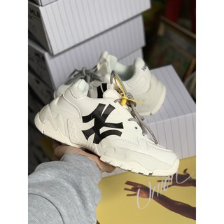 (Full Box) Giày MLB NY Đen Đế Trắng