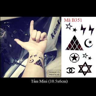 Xăm dán Tattoo ngôi sao B351