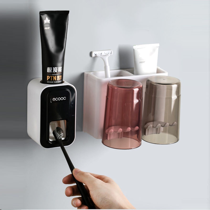 Kệ Để Bàn Chải Kem Đánh Răng Ecoco Kèm 2 Cốc 3 cốc 4 Cốc, Gía Để Đồ Nhà Tắm Cao Cấp Lắp Đặt Dán Tường Siêu Trắc