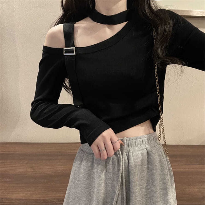 Áo thun IELGY tay dài thiết kế thanh lịch nhiều màu tùy chọn cho nữ