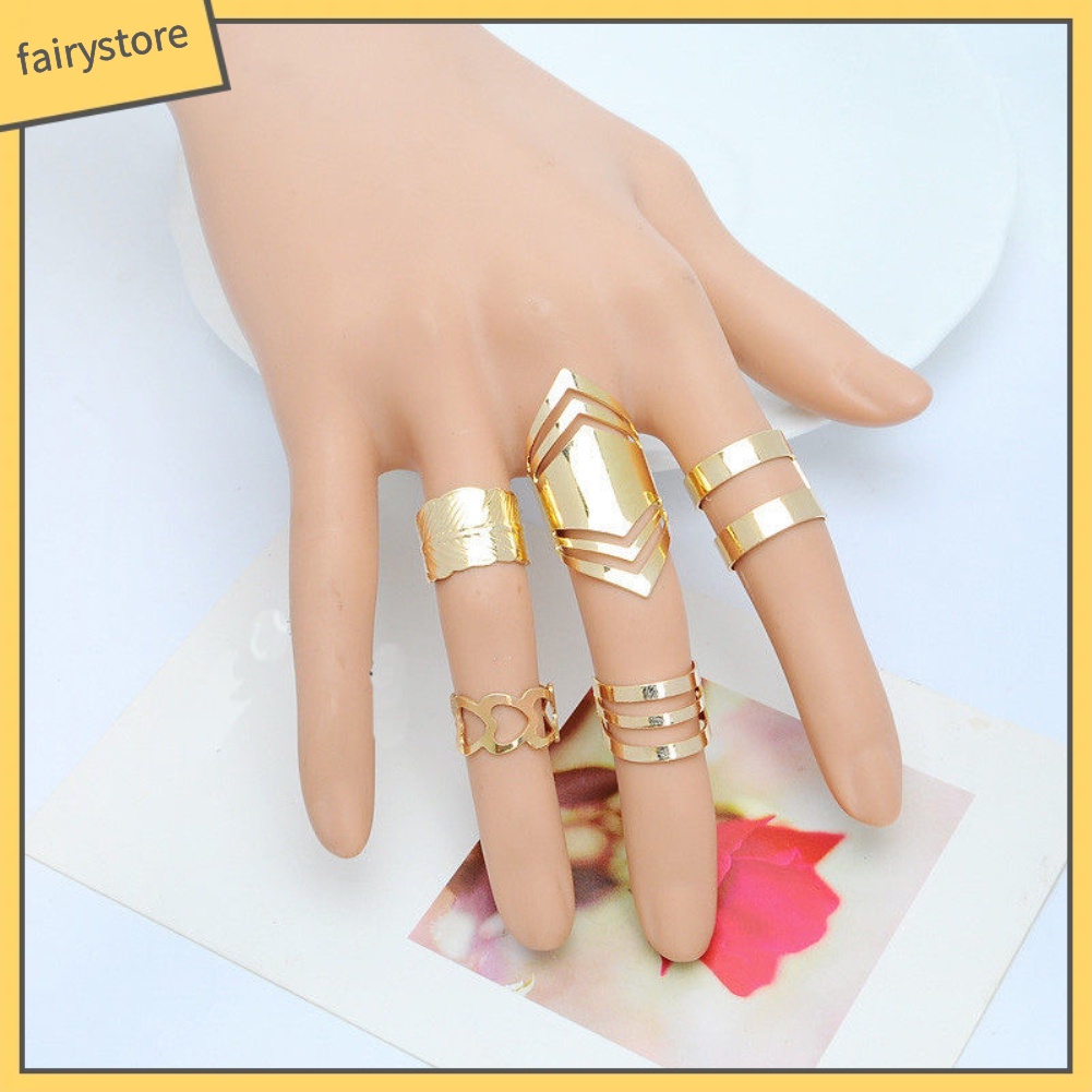 Set 5 Nhẫn Đeo Đốt Ngón Tay Thiết Kế Đa Dạng Thời Trang Cho Nữ