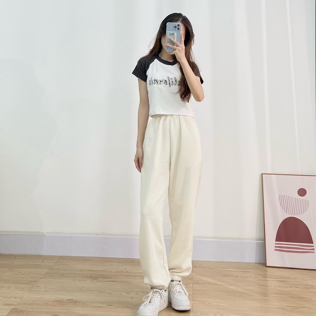 Quần jogger  tăm len bo chun hàng quảng châu Miho house