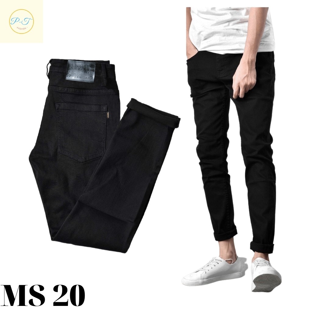Quần jean nam xanh đậm không rách gối chất bò cao cấp co dãn 4 chiều đẹp from dáng rin skinny YuMy JM40