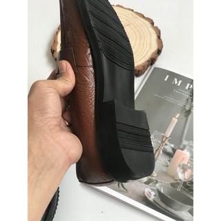 Giày Lười Nam Da Bò Thời Trang Trẻ - Màu Đen