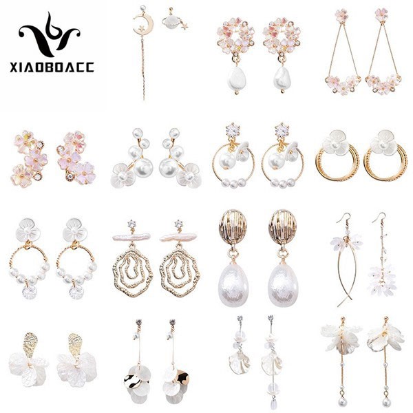 XiaoboACC Khuyên Tai Phối Ngọc Trai Nhân Tạo Phong Cách Nhật Bản Và Hàn Quốc