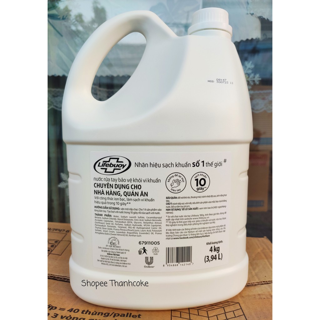 (MỚI) LIFEBUOY Nước Rửa Tay Chuyên Dụng Trắng Can 4kg Hương Chăm Sóc Da màu xanh 4 kg 4 kí | BigBuy360 - bigbuy360.vn