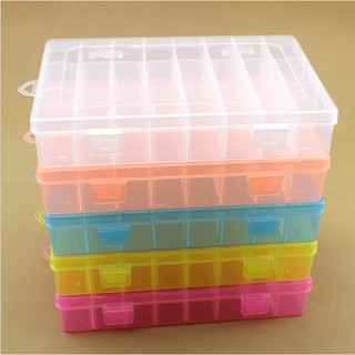 Hộp nhựa trong suốt 24 ngăn đựng trang sức tiện dụng