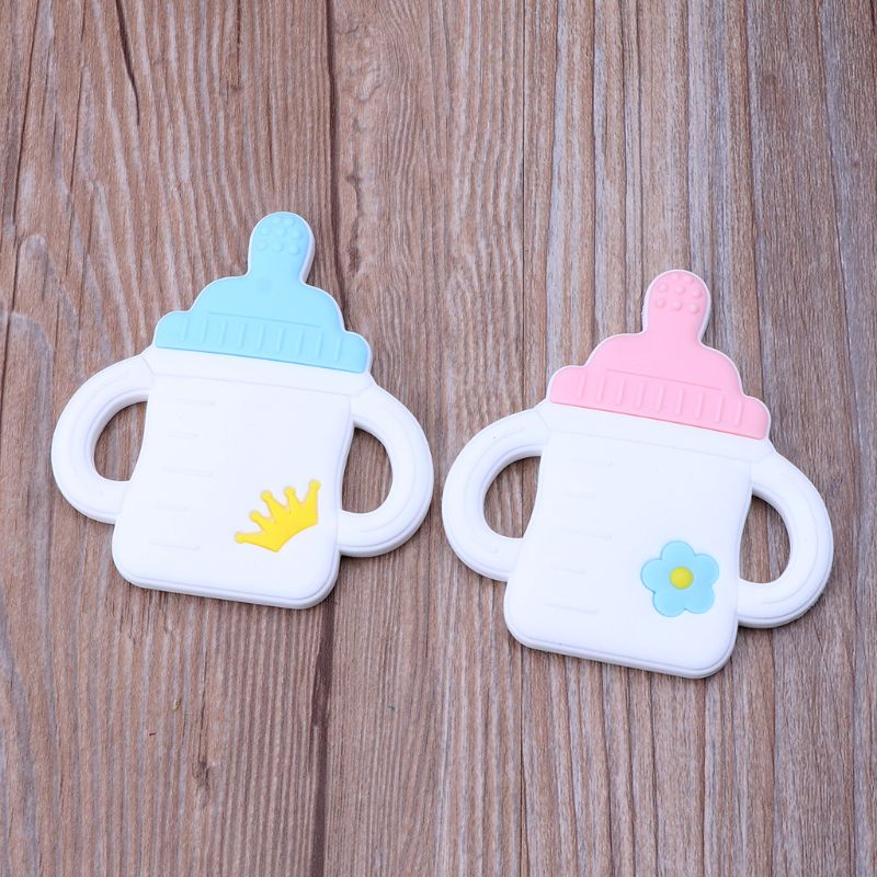 Đồ Chơi Ngậm Nướu Bằng Silicone Hình Bình Sữa Dành Cho Trẻ Em