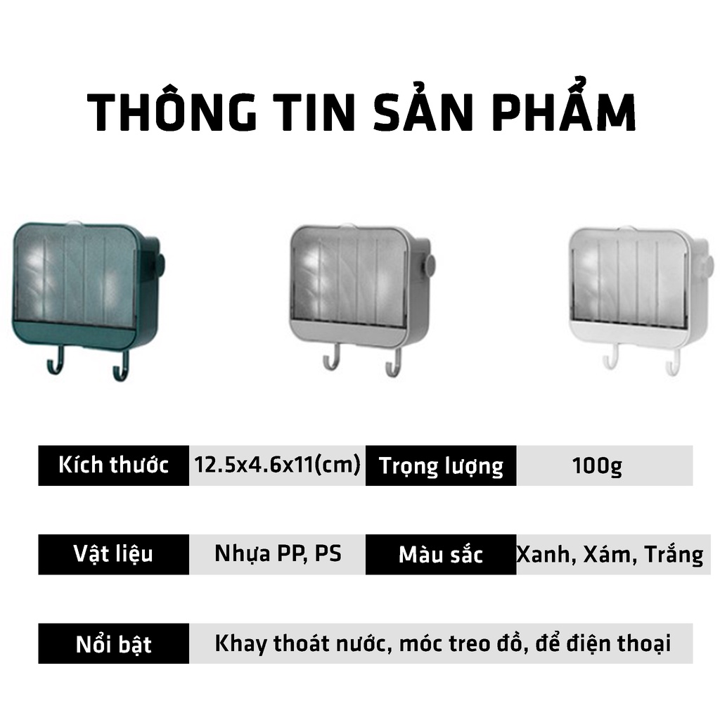 Khay Xà Bông Dán Tường , Khay Kệ Xà Phòng Nhà Tắm Bằng Nhựa Treo Tường Chịu Lực