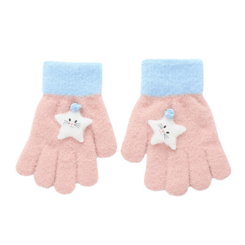 Găng tay dệt kim màu sắc ngọt ngào thời trang thu đông cho nữ