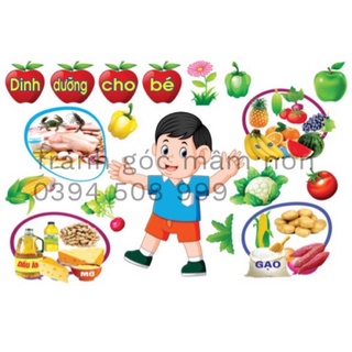 góc dinh dưỡng- tranh decal mầm non- dinh dưỡng cho bé