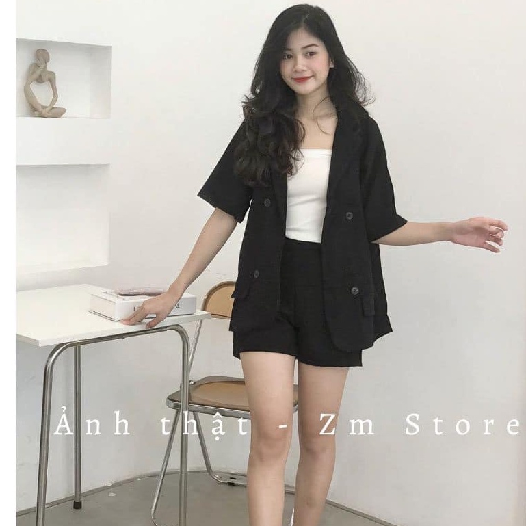 Áo vest cộc tay có túi chất tuyết mưa dày dặn chuẩn form vanmiushop