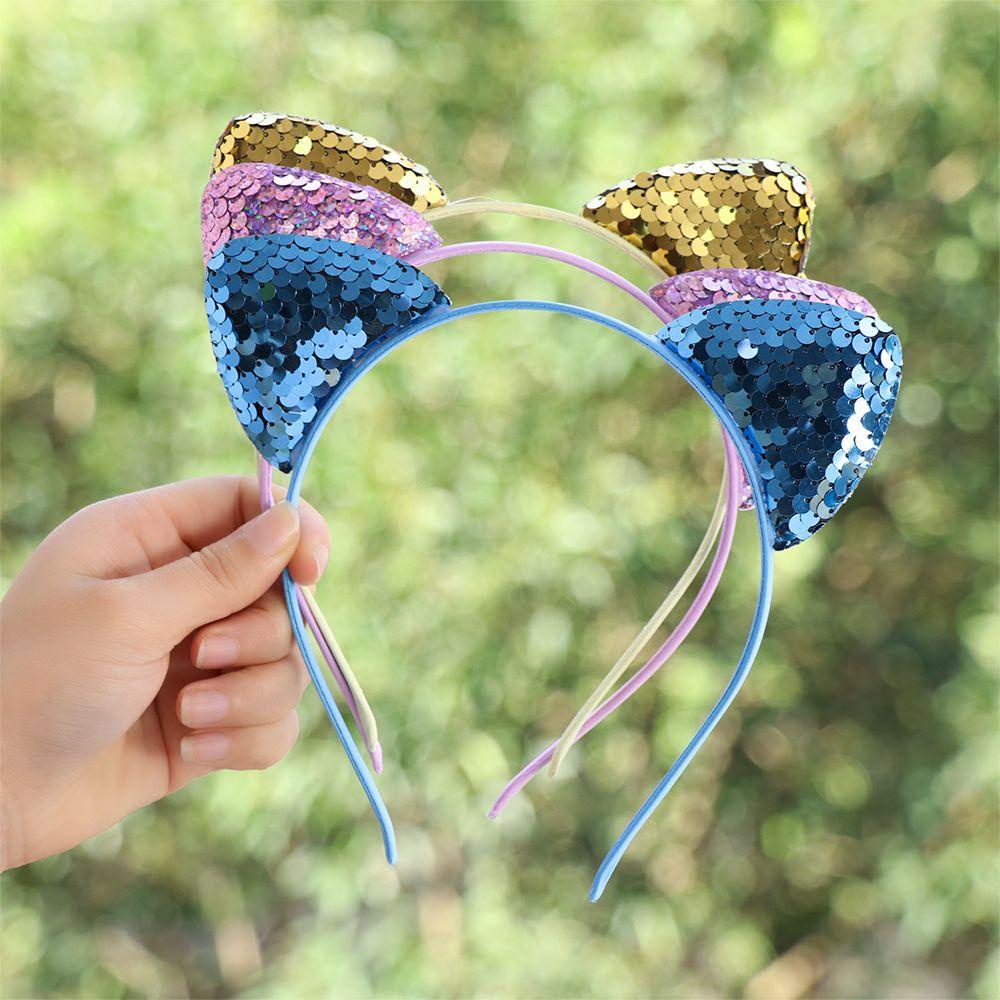 SUMU Băng Đô Tai Mèo Đính Kim Sa Dễ Thương