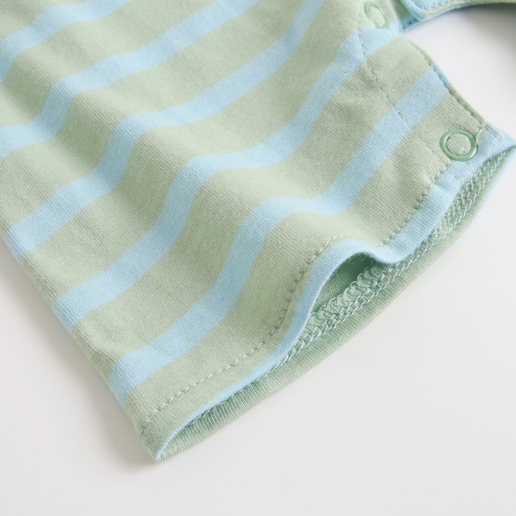 Sanlutoz Áo Liền Quần Ngắn Tay Họa Tiết Sọc Thời Trang Cho Bé Trai