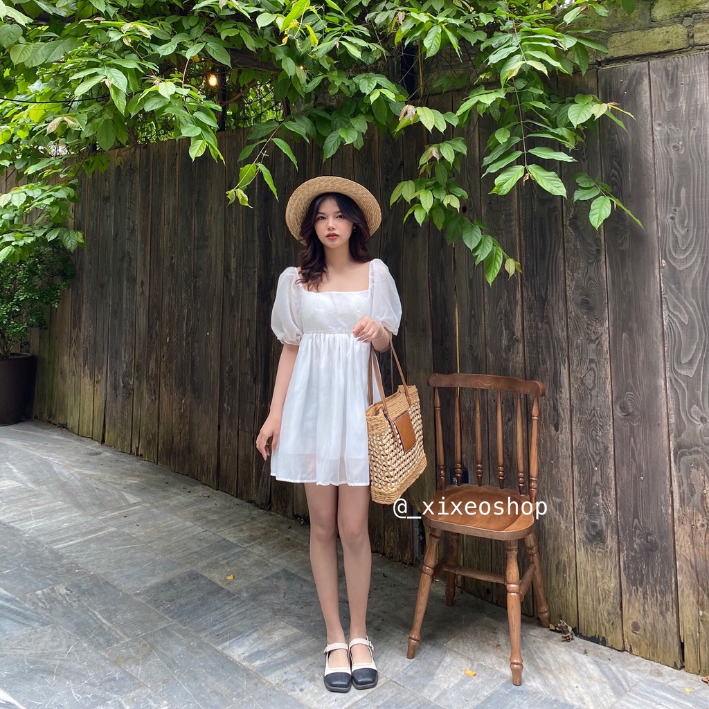 Váy đầm babydoll tơ bồng bềnh tiểu thư công chúa xixeoshop - v121 | BigBuy360 - bigbuy360.vn