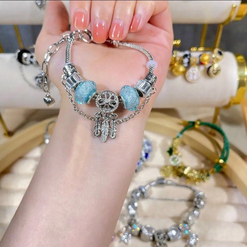 ❤️ Vòng chram bạc 925 đính hạt pha lê thời trang oder 2-4t