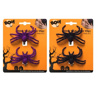 Bộ 2 cài tóc lấp lánh hình con nhện Halloween Uncle Bills UH00271