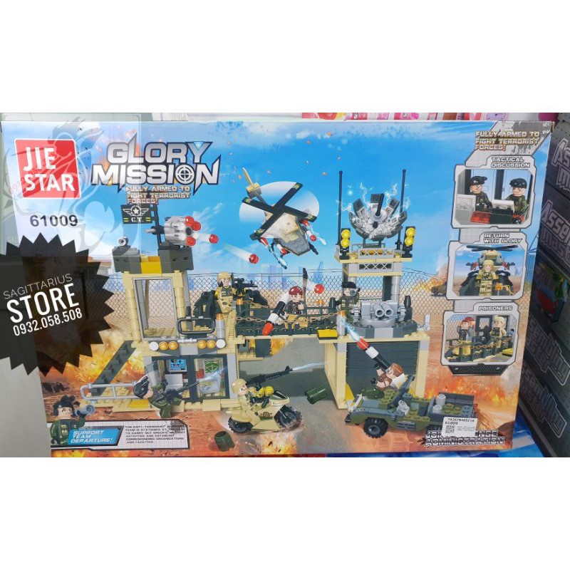 Bộ Lego Jiestar 61009 Lắp Ráp Pháo Đài Phòng Thủ Của Quân Đội - Glory Mission ( 605+ Mảnh )[ HOT ]