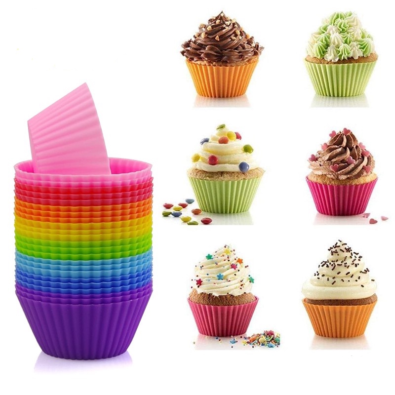 Khuôn Làm Bánh Cupcake Bằng Silicon Có Thể Tái Sử Dụng