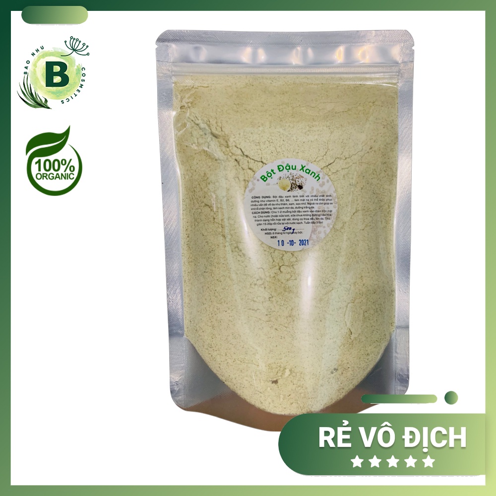 Bột Đậu Xanh Handmade -  Giảm Mụn, Giảm Vùng Da Thâm Sạm BaoNhu_Cosmetics