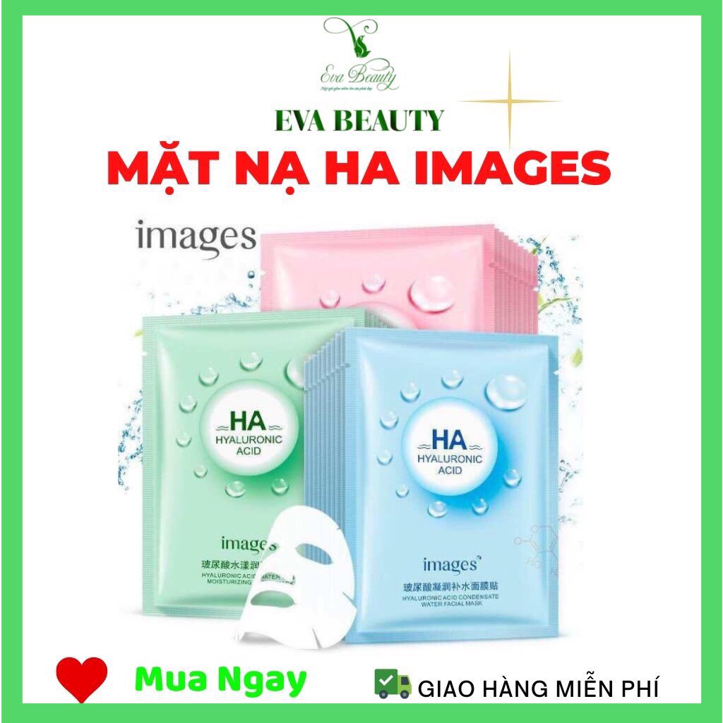 Mặt Nạ Giấy Dưỡng Trắng Da Mụn Cấp Ẩm Thải Độc HA Images EVA