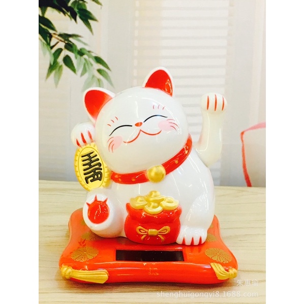 Đủ 3 size Mèo thần tài vẫy tay sử dụng năng lượng mặt trời
