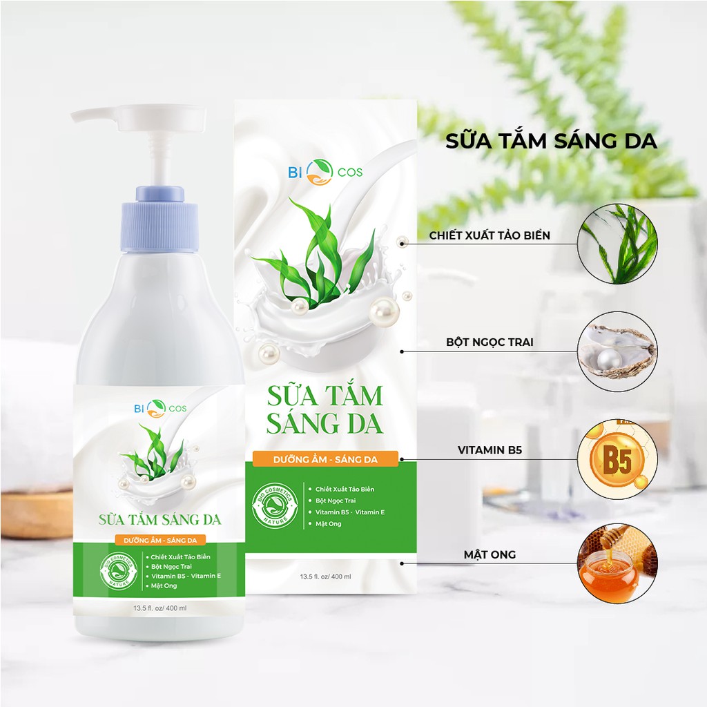 Sữa Tắm Trắng Da Body BioCos Dưỡng Ẩm Chăm Sóc Phục Hồi Da Khô 400ml. | BigBuy360 - bigbuy360.vn