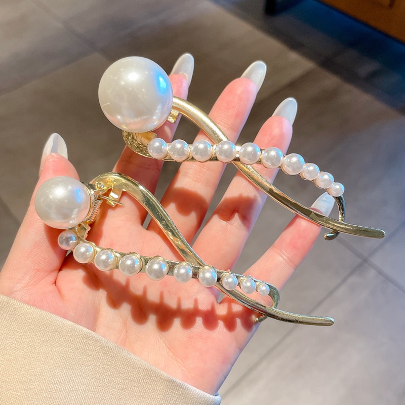Kẹp Tóc Ếch Đính Ngọc Trai Nhân Tạo Thời Trang