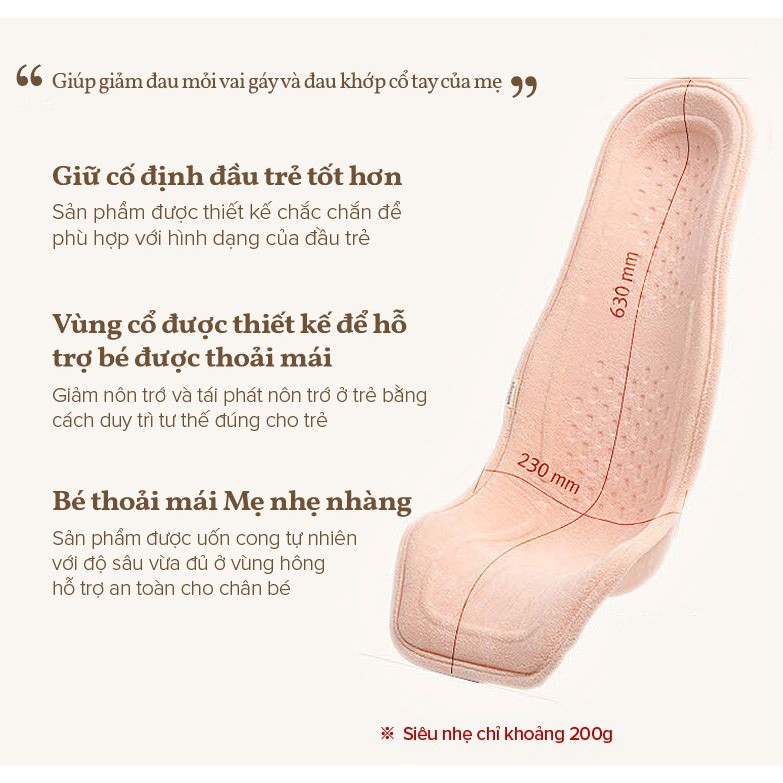 Tấm tựa lưng bế bé sơ sinh/ Tấm tựa lưng để bé bú/ Tấm tựa lưng cho bé Hàn Quốc