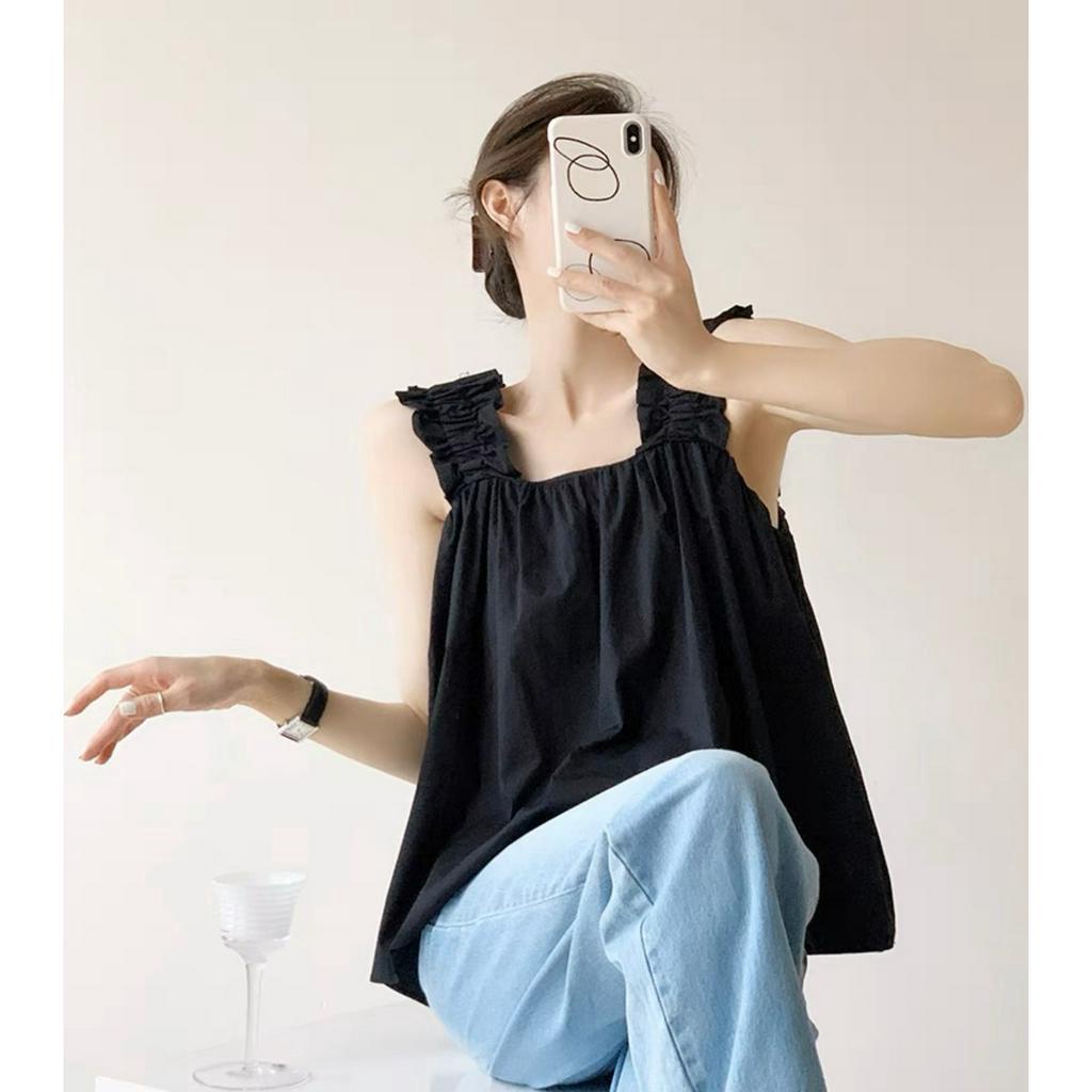 Áo Kiểu Babydoll Sơ Mi 2 Dây Nhún Thiết Kế QS QUYEN SHOP
