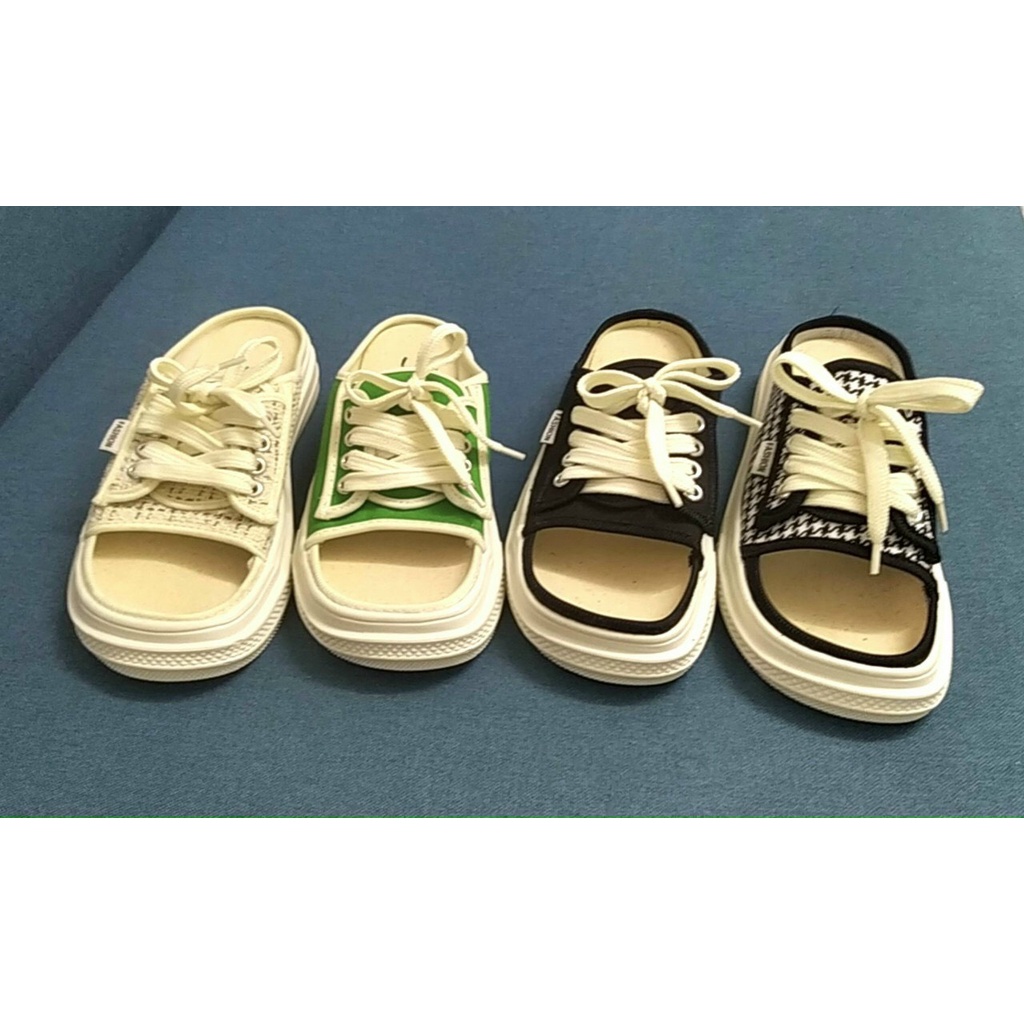 🍒🍍 Dép Nữ, Sục nữ hở mũi, Dép quai ngang nữ buộc dây thể thao CARO Đen đế cao năng động Siêu Xinh - Hot Trend 2022 🍒🌿🍍