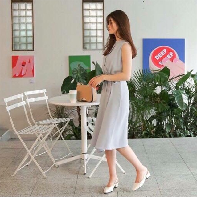 Đầm maxi cộc tay thắt nơ eo - D1050 | BigBuy360 - bigbuy360.vn