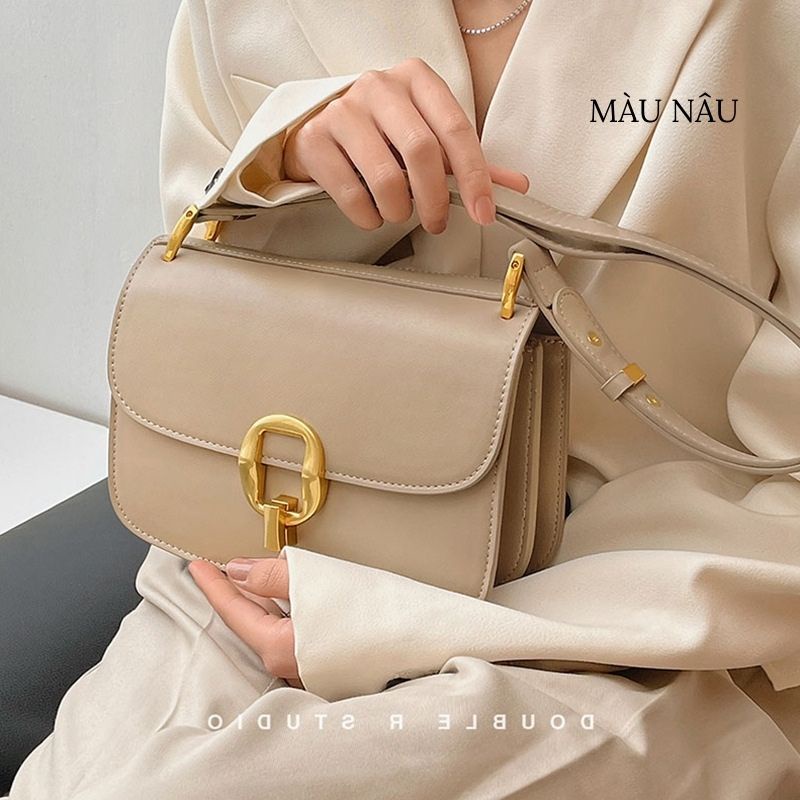 Túi xách nữ đeo vai da mềm dây cúc khóa mạ hàng xuất xịn cao cấp jumito