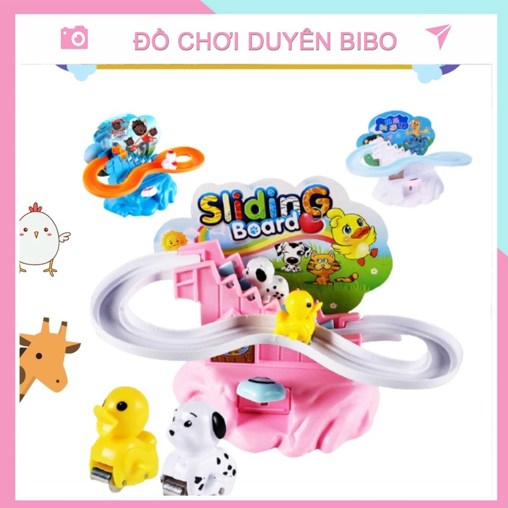 Đồ chơi đường đua thú vị vui nhộn cho bé bộ đồ chơi vịt leo cầu thang mẹ và bé Duyên Bibo