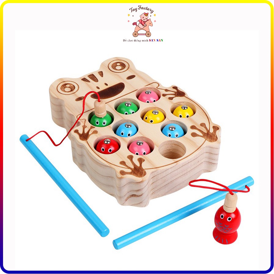 Đồ chơi gỗ câu cá khay ếch