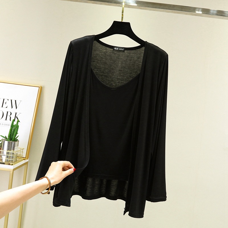 Áo Cardigan Tay Dài Bằng Cotton Phong Cách Hàn Quốc Size L-2XL