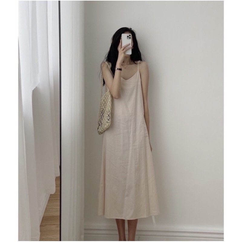 Sét váy 2 dây maxi kèm áo khoác ngoài mỏng nhẹ mặc đi biển xinh