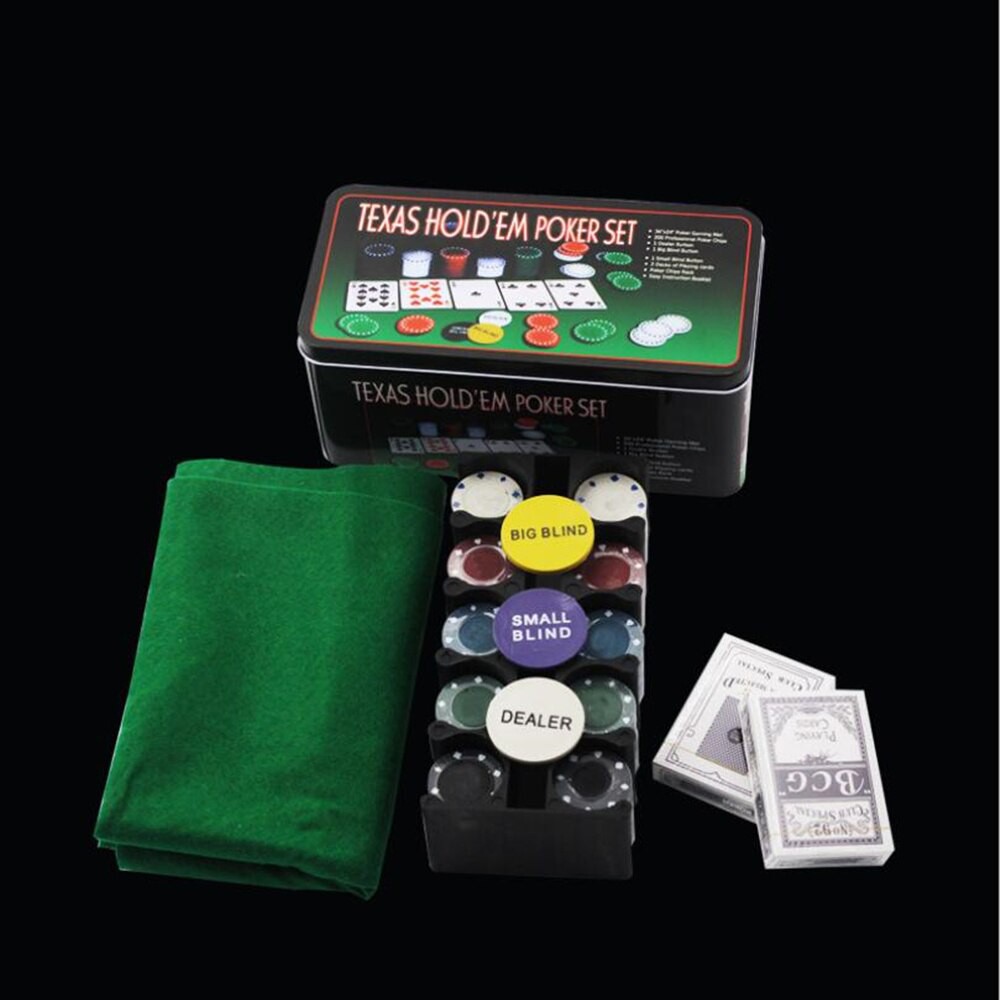 Bộ Poker Hộp Sắt Loại 100 và 200 chip có số  Hàng Nhập khẩu Cao Cấp