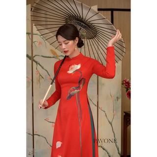Áo dài thêu bông nổi