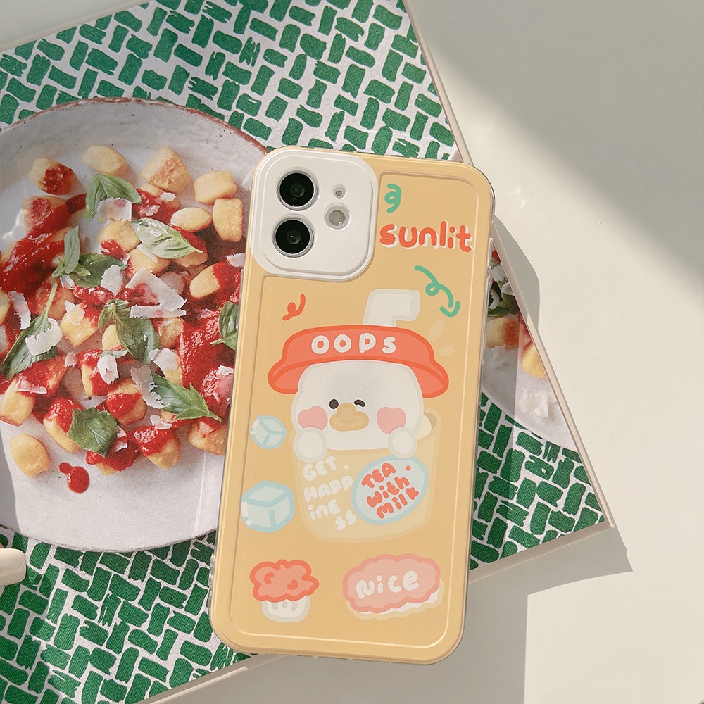 ốp iphone 11 Ốp điện thoại TPU hình vịt trà sữa cho iPhone 11 ProMax X Xr Xs Max 7 8Plus Se 2020 12 promax 12mini 13promax 13mini