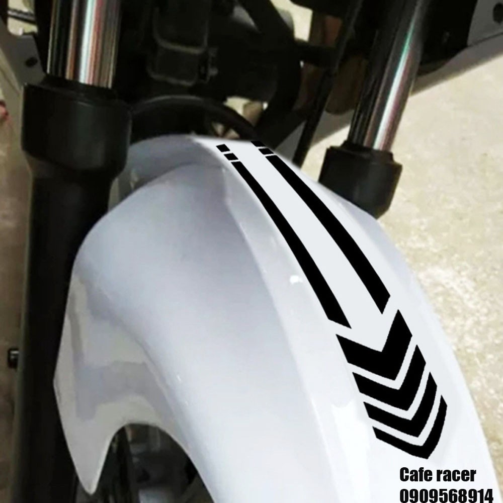 Tem dán dán dè chắn bùn trước xe máy mô tô mũi tên