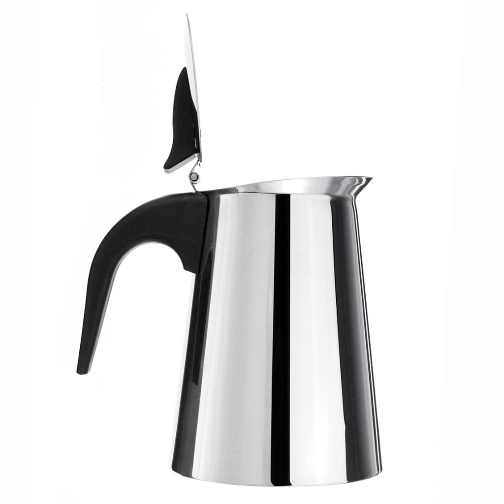 Nồi cà phê đáy rộng gia đình bằng thép không gỉ Moka Espresso Maker Bếp thấm