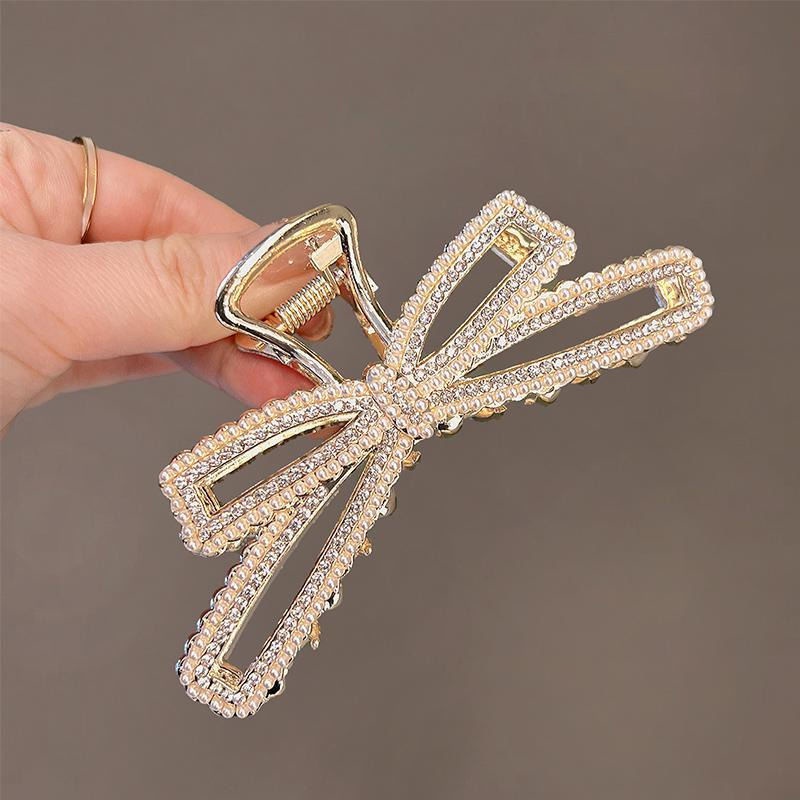 Kẹp Tóc Nữ Hình Nơ Đính Ngọc Trai Nhân Tạo Thời Trang 2022