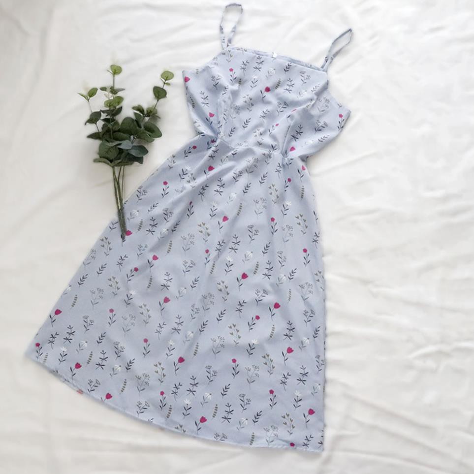 Đầm váy hai dây hoa nhí dễ thương xinh xắn Rolisa RD003  ྇