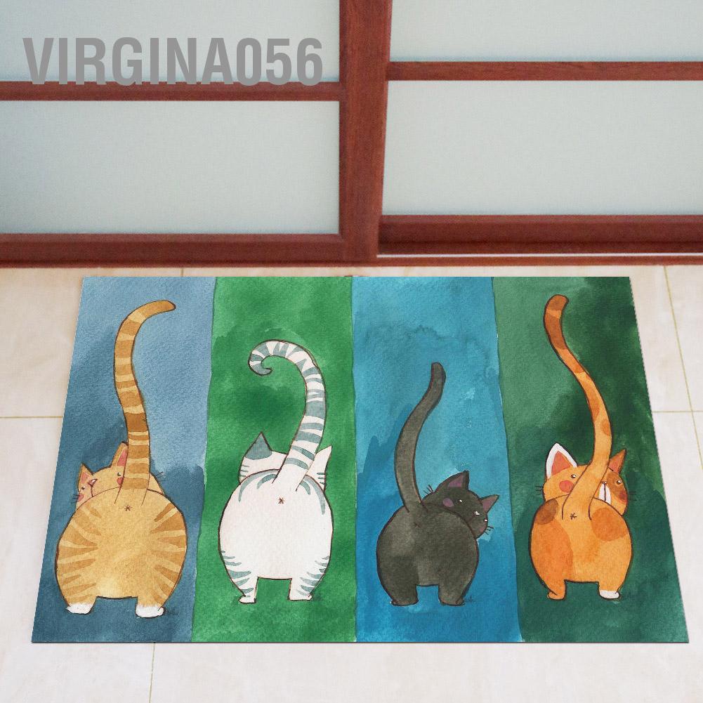 Virgina056 Virgina056 Hình con mèo Không trượt Thảm chùi chân Chào mừng Lối vào ngoài trời trong nhà