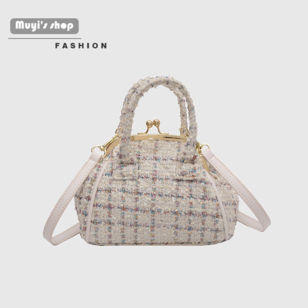 Túi Xách Đeo Vai Họa Tiết Sọc Caro Thời Trang Cho Nữ