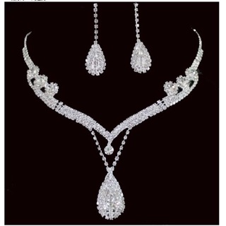 Bộ trang sức 2 món cô dâu , dự tiệc đính đá quý phái MiNa925
