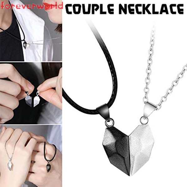 Vòng cổ đôi mặt hình nửa trái tim thời trang lãng mạn (có bán lẻ)